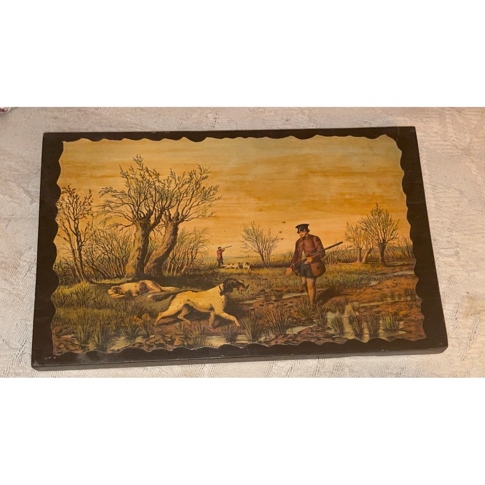 Snipe Shooting Hunting Scene Wall Plaque Rustic Cabin Lodge Decor
